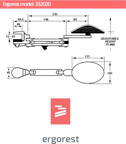 תומך זרוע ארגונומי ER-332020 - תוצרת ERGOREST