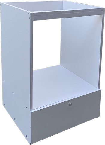 ארון שירות פרימיום לתנור וכיריים Build-In דגם בזלת – גוון לבן נקי בעיצוב מודרני