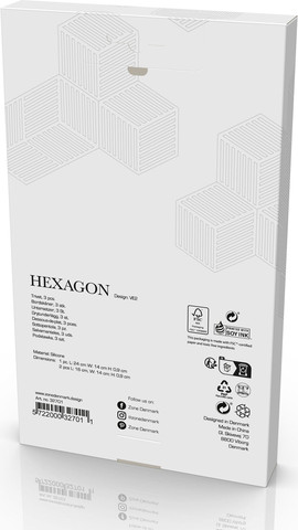 מארז 3 תחתיות לסירים Hexagon - סגול בהיר/חול/טרקוטה