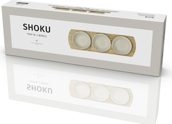 סט מגש עם 3 קערות Shoku - בז'