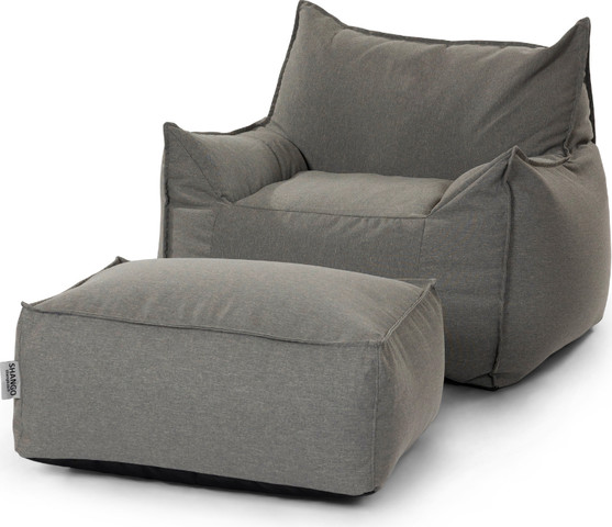 סט פוף והדום לחוץ SICILIA Outdoors צבע פשתן
