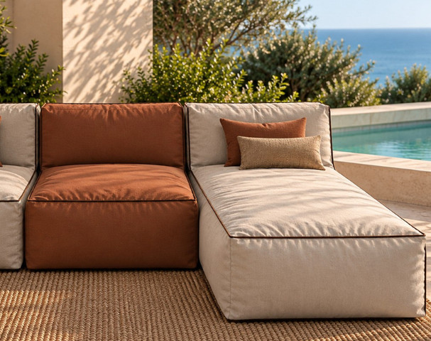 פוף שזלונג מודולרי POSITANO Linen