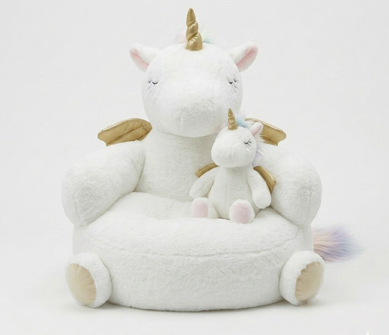 פוף חד קרן לילדים עם בובה תואמת |  UNICORN
