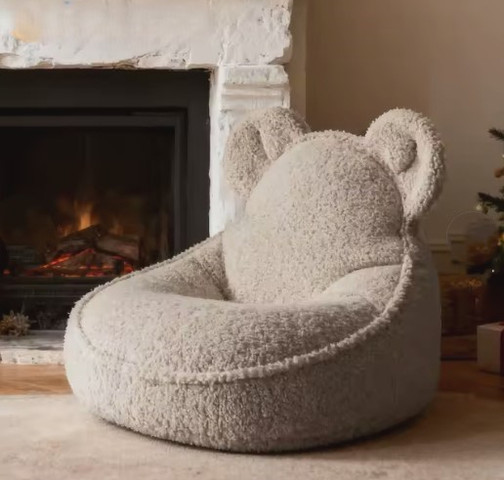 פוף דובי לילדים  Teddy Bear- Cream