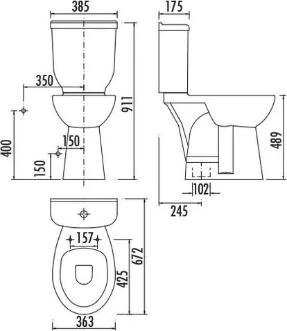 סט מונבלוק חרס BD310 לנכים מעוגל לבן מבריק שטיפה היקפית כולל מושב טריקה שקטה ומנגנון הדחה