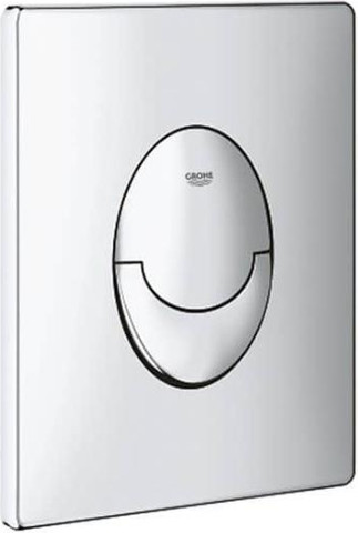 לחצן GROHE גרואה עם עיצוב אובלי באמצע 38505000 צבע ניקל מבריק מתאים לכל מיכל הדחה סמוי של חברת GROHE גרואה