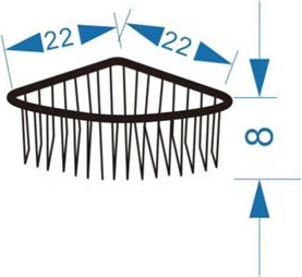 מתלה רשת פינתי 2434CH לבקבוקי שמפו צבע ניקל מבריק עשוי נירוסטה אל חלד לתליה על הקיר במקלחת