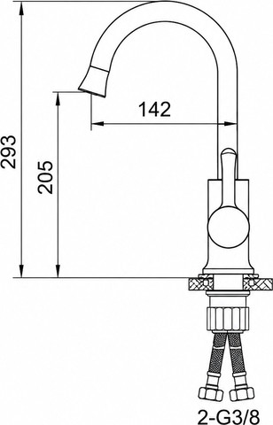 ברז לכיור רחצה ZV0126K מגיע עם פיה מסתובבת צבע שחור מט
