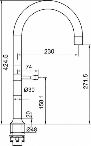 ברז מטבח KM0950GM מגיע עם פיה מסתובבת ונשלפת צבע PVD אפור גרפיט
