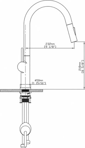 ברז מטבח ZF546CH מגיע עם פיה מסתובבת ונשלפת צבע PVD ניקל מבריק