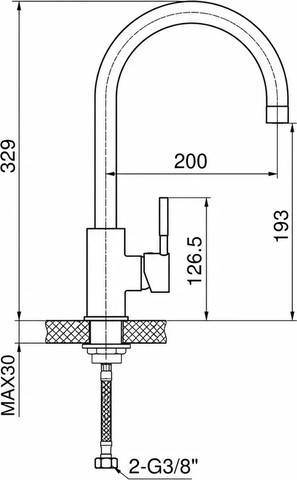 ברז גבוהה ZV0122RG מגיע עם פיה מסתובבת צבע PVD רוז גולד