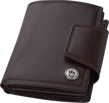 ארנק בטיחות NFC+RFID עור איטלקי חום 10x7.5ס"מ תא למטבעות GV-4858
