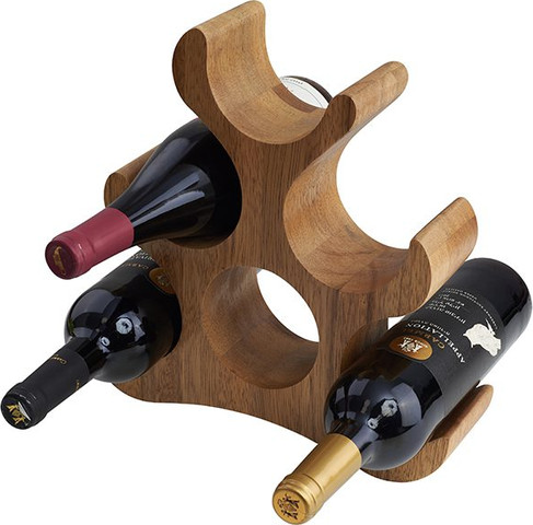 מעמד עץ Wine-Rack Acacia ל-6 בקבוקי יין 30x8x30ס"מ 5276