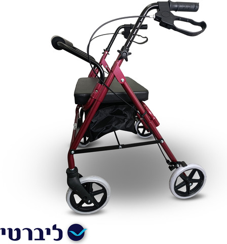 רולטור 4 גלגלים פלוטו - למשתמשים כבדי משקל, עם מושב רחב ויציבות מרבית