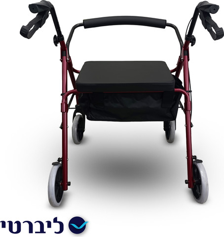 רולטור 4 גלגלים פלוטו - למשתמשים כבדי משקל, עם מושב רחב ויציבות מרבית