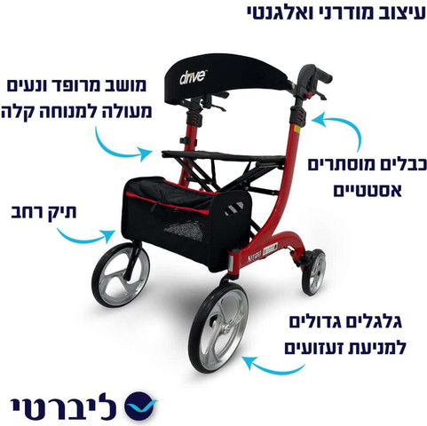 רולטור דרייב נייטרו המקורי מבית DRIVE בצבע אדום
