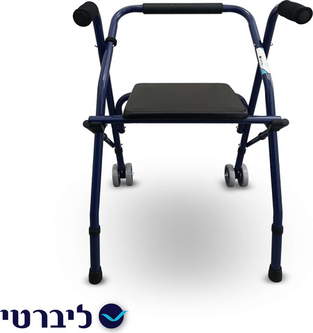 רולטור 2 גלגלים עם מושב מרופד – יציב ובטוח להליכה ולמנוחה