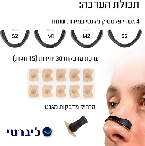 מרחיב נחיריים מגנטי – מסייע בהגדלת זרימת האוויר דרך האף