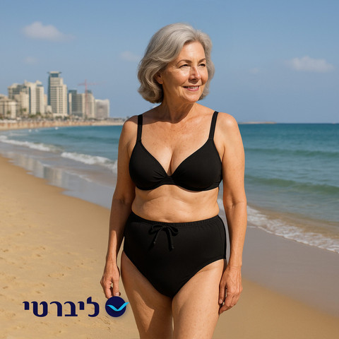 בגד ים רב פעמי למבוגרים עם שכבת הגנה פנימית – נוחות וביטחון במים צבע שחור