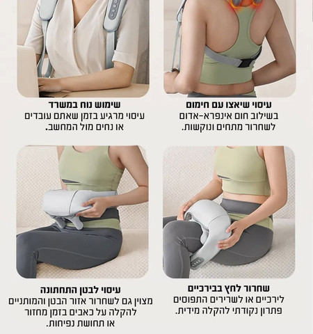 מעסה שיאצו לצוואר ולכתפיים המדמה תנועות ידיים