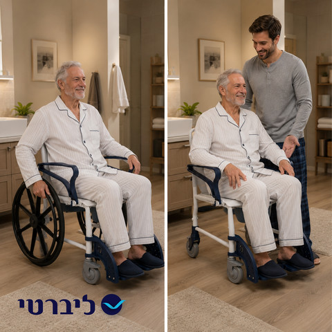 כיסא רחצה ושירותים Breeze | ניידות, נוחות ובטיחות בשימוש יומיומי