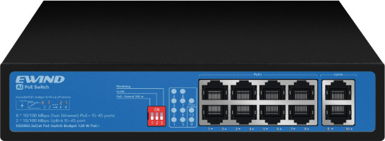 רכזת רשת עם חשמל POE SWITCH 8+2 GIGA GS10