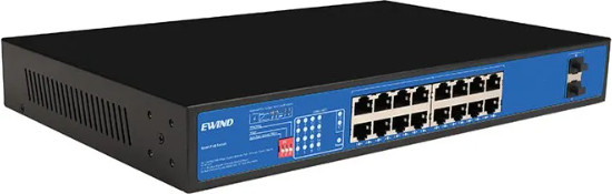 רכזת רשת עם חשמל POE SWITCH 16+2 GS16POE