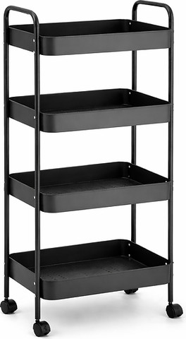עגלה ניידת 4 קומות ממתכת – Urban Move Tall Black