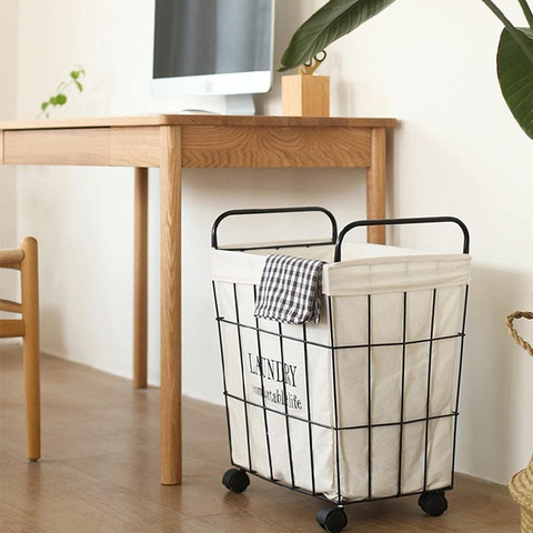 סל כביסה מתכת על גלגלים – LAUNDRY Comfort Life