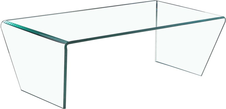 שולחן סלון זכוכית מקומר במידה 120X60X40H ס"מ