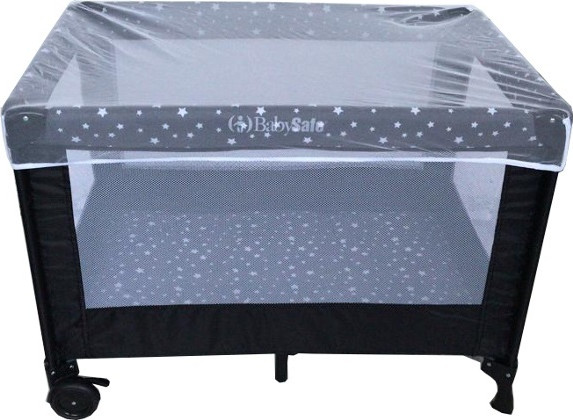 לול קמפינג SIMPLY ענק אפור כוכבים BABY SAFE + מזרן קומפורט נושם דאבל צד קשיח OLI
