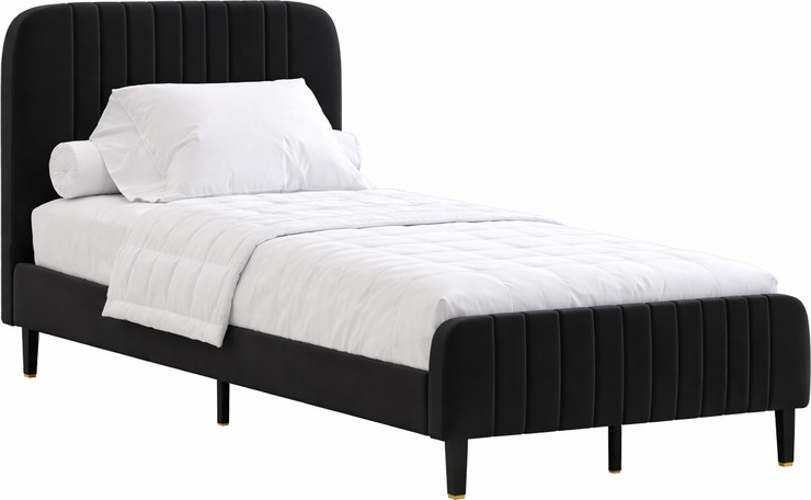 מיטת נוער יחיד 80X190 צבע שחור כולל מזרן אורטופדי ויסקו בעובי 12 ס"מ OLI