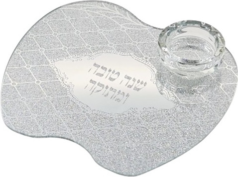 מגש מראה תפוח כסף כולל קערית