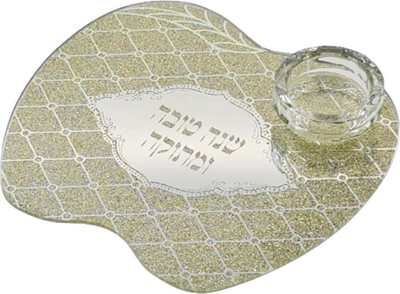 מגש מראה תפוח זהב כולל קערית