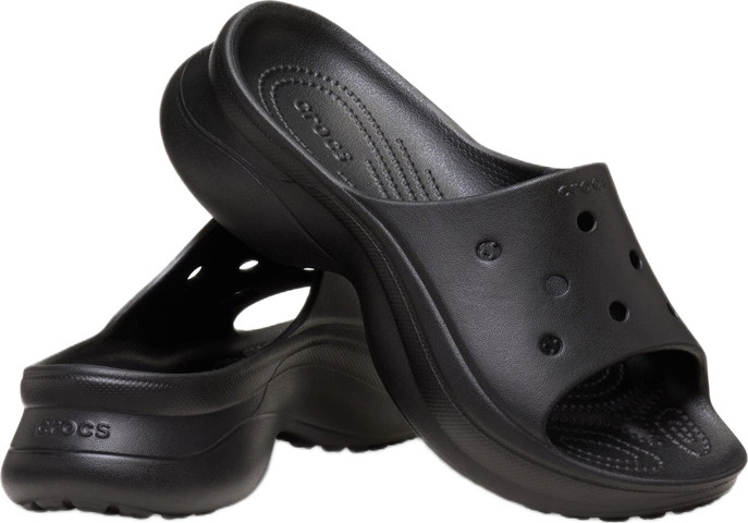 Crocs Bae Slide - כפכפי סלייד פלטפורמה קרוקס לנשים בצבע שחור