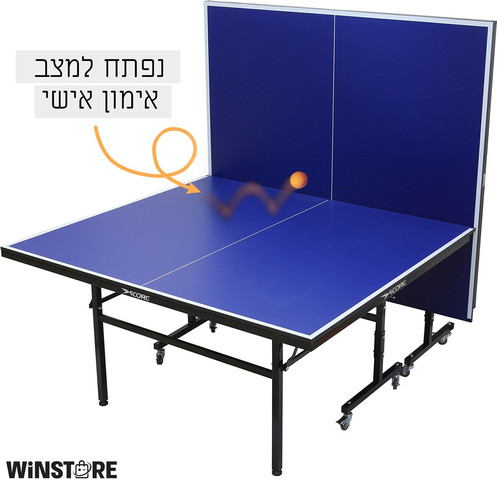סט שולחן פינג פונג פנים + מטקות ו3 כדורים בנרתיק - SCORE