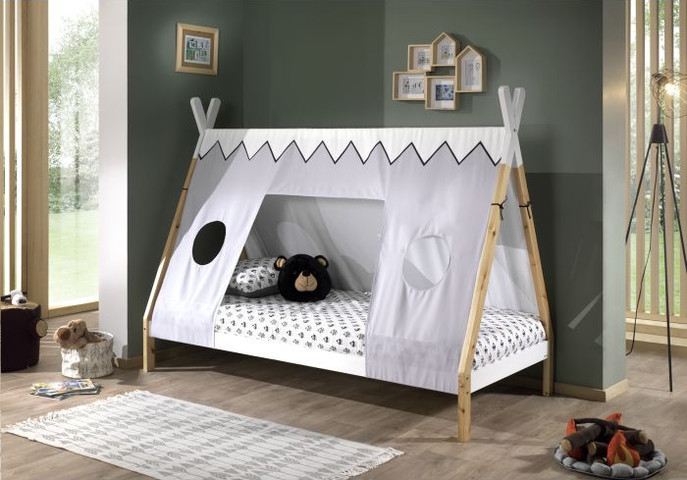 מיטת אוהל לילדים מעוצבת 90/200 מעץ מלא דגם "Tipi Dream"