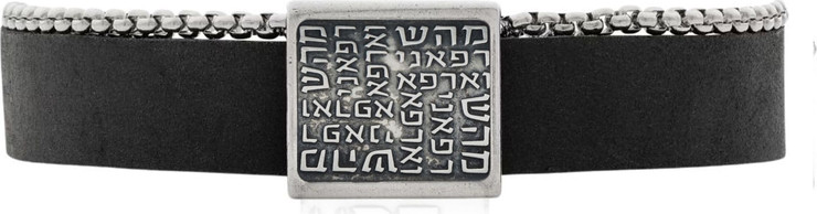 צמיד רפואה  עור ושרשרת