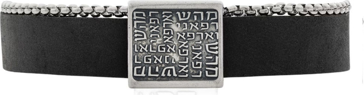 צמיד רפואה  עור ושרשרת