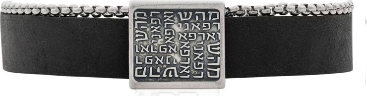 צמיד רפואה  עור ושרשרת