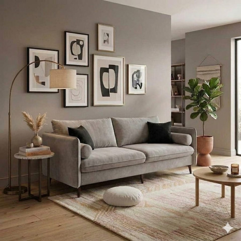 ספה מעוצבת ומפוארת דגם ג׳לי - אפור