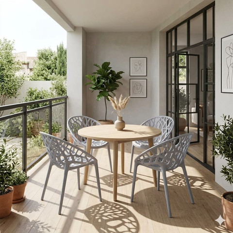 סט כיסאות מונובלוק מעוצב חזק צבע לבן דגם אורבין - 4
