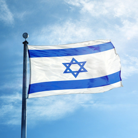 דגל ישראל גדול עשוי שריג איכותי 80X110 ס"מ