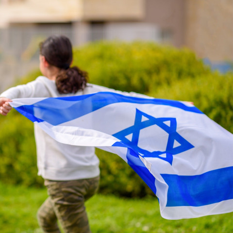 דגל ישראל גדול עשוי שריג איכותי 80X110 ס"מ