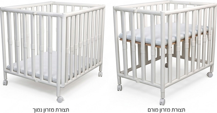 עריסה לתינוק מפלסטיק  + מזרן נושם אורטופדי