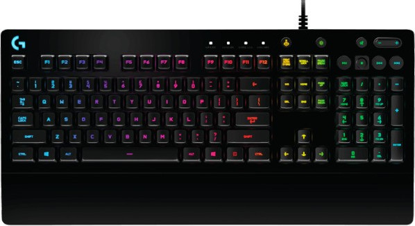 מקלדת גיימינג חוטית Logitech G213 Prodigy Gaming Keyboard עברית/אנגלית מקשי Mech-Dome תאורת RGB