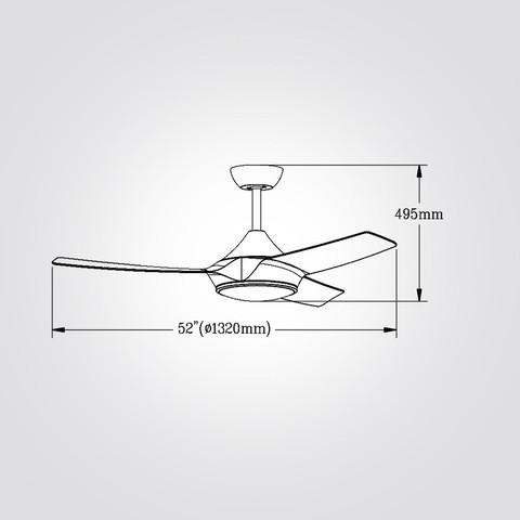 מאוורר תקרה סופה לבן 52" CCT +שלט