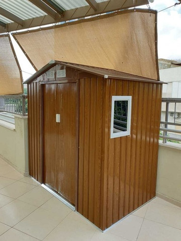 מחסן מתכת משודרג דמוי עץ 2.13X2.55 SUPER GARDEN SHED B-B