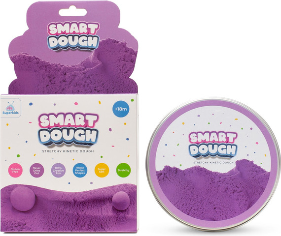 בצק קינטי סגול 80 גרם במארז קופסה עגולה - Smart Dough