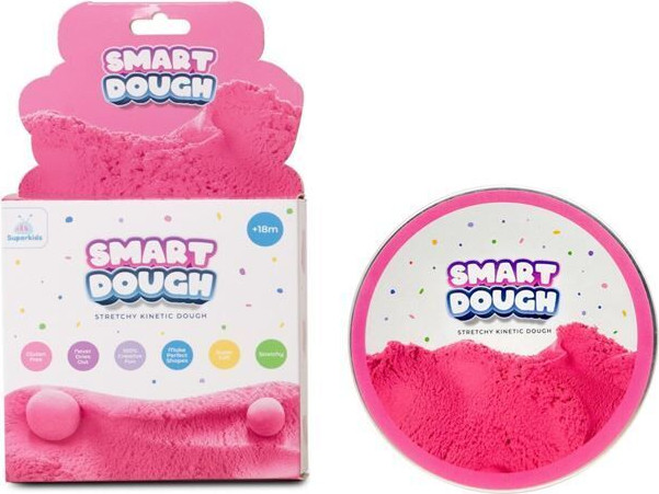 בצק קינטי ורוד 80 גרם במארז קופסה עגולה - Smart Dough